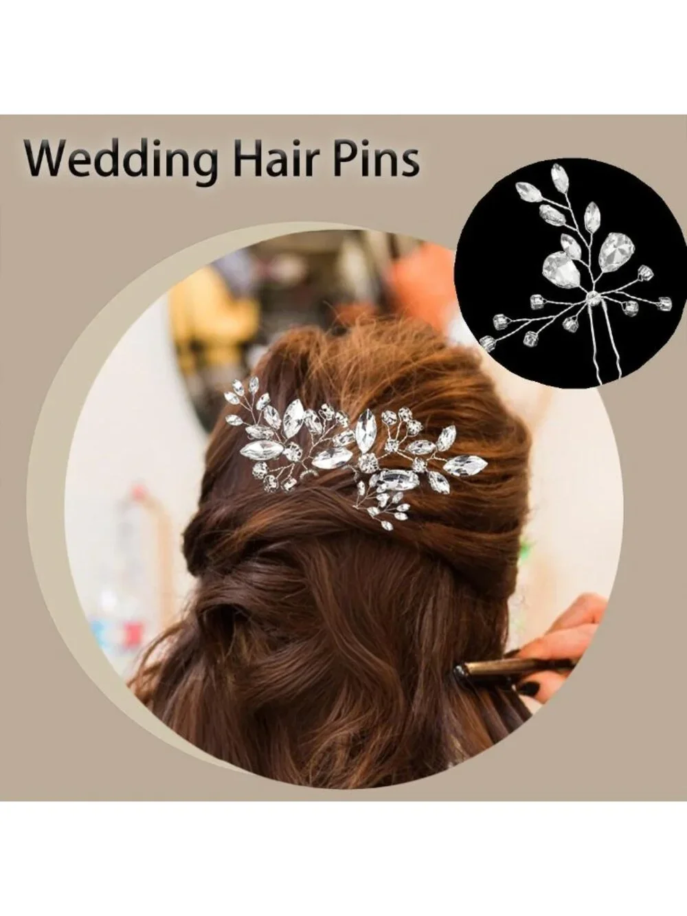 Gorgeous Rhinestone Hair Pins Set for Brides, Bridesmaids & Flower Girls - 10